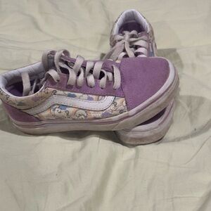 Girls size 13 lavender and unicorn print Vans Old Skool Shoes